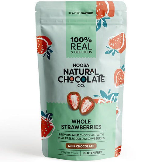 Noosa Natural Chocolate Co. Milk Chocolate Strawberries 100g (GF)