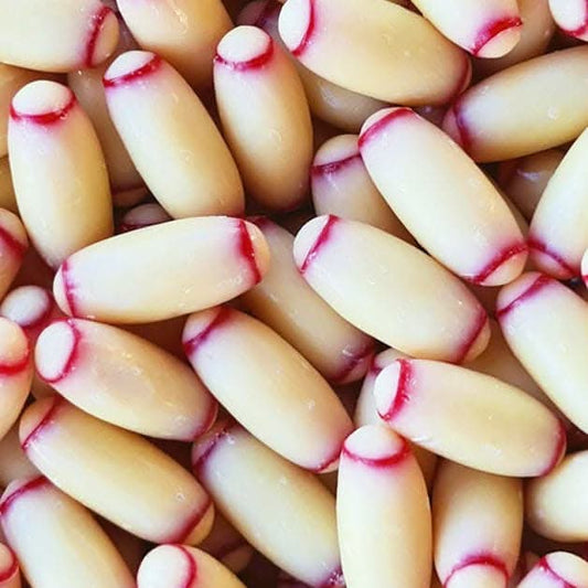 White Choc Raspberry Bullets 100g- Just Sweets