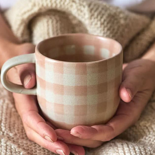 Robert Gordon Soft Terracotta Check Mug