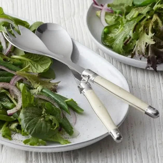 Andre Verdier Debutant Salad Servers - Ivory
