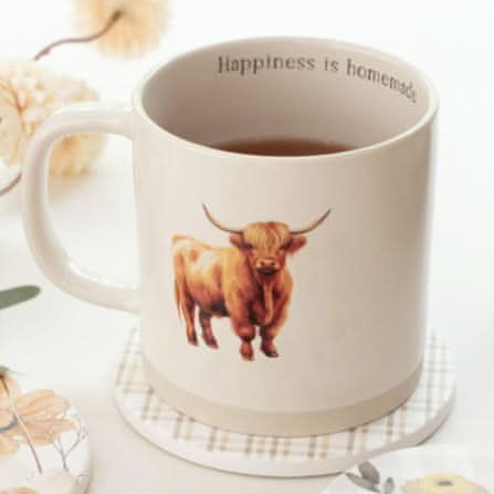 Rustic Meadow Highland Cow Mug